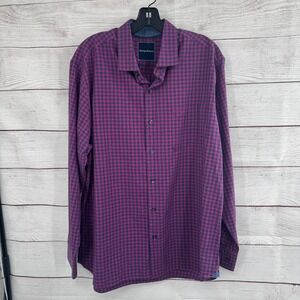 Tommy Bahama‎ Button Down Shirt Pima Cotton Checkered Long Sleeve Large